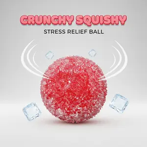 Crystal Bead Ice Cube Slow Rising Squishy, Soft Squeeze Stress Ball Sensory Fidget Toy, Satisfying Taffy-Textured Desk Toy for Adults & Kids