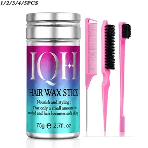 ✨ Hair Wax Stick Set 1/2/3/4/5PCS 💜 【2 Styles】 Styling Wax Edge Control With Tail Comb, Edge Brush & Dual Brush For Wig Care, Smooth Hairline, Ponytail & Bun