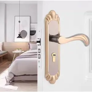 Metal Door Lock Set with 3 Keys, Suitable for Bedroom, Room, Study, Configurable with Lock Body or 2 Handles, Secure Indoor Door Lock