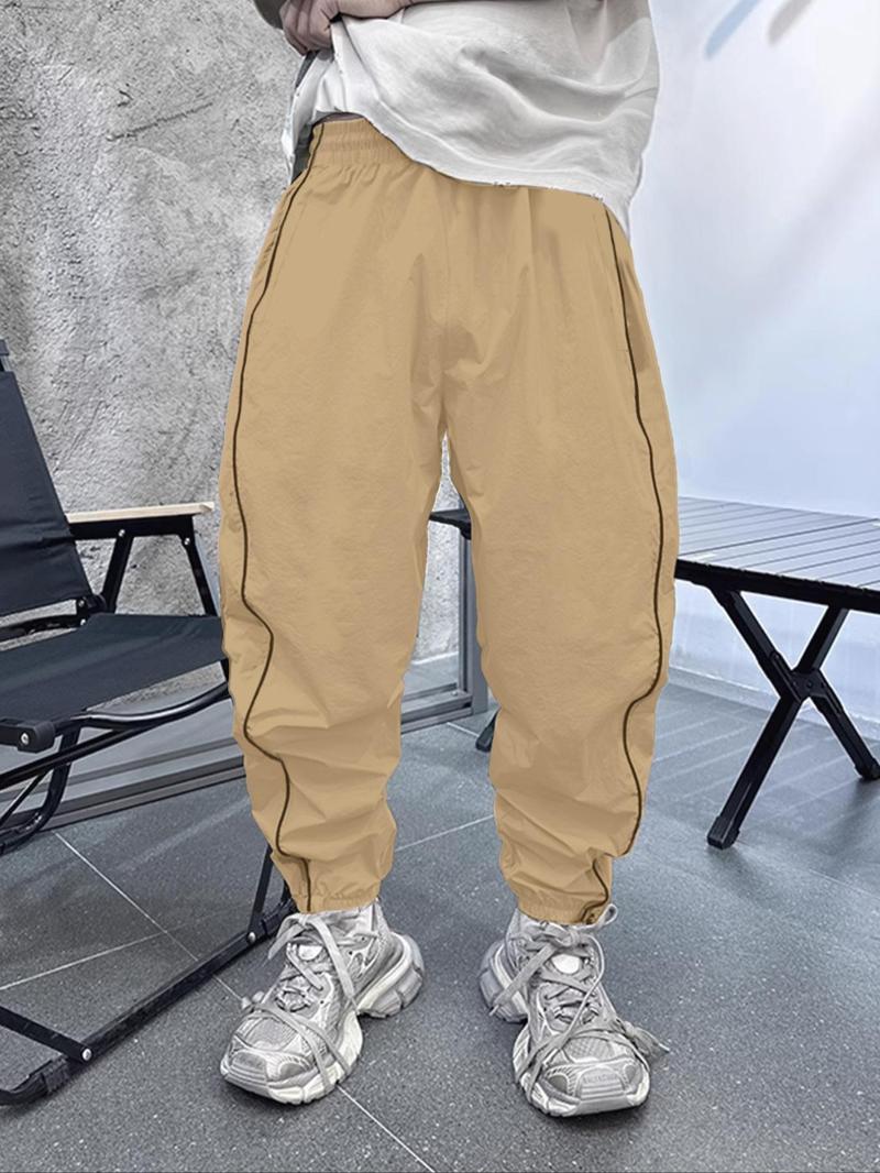 Men's Side-Stripe Drawstring Waist Jogger Pants, Casual Sports Loose Trousers with Pocket for Spring & Fall, Fashion Men's Bottoms for Daily Wear