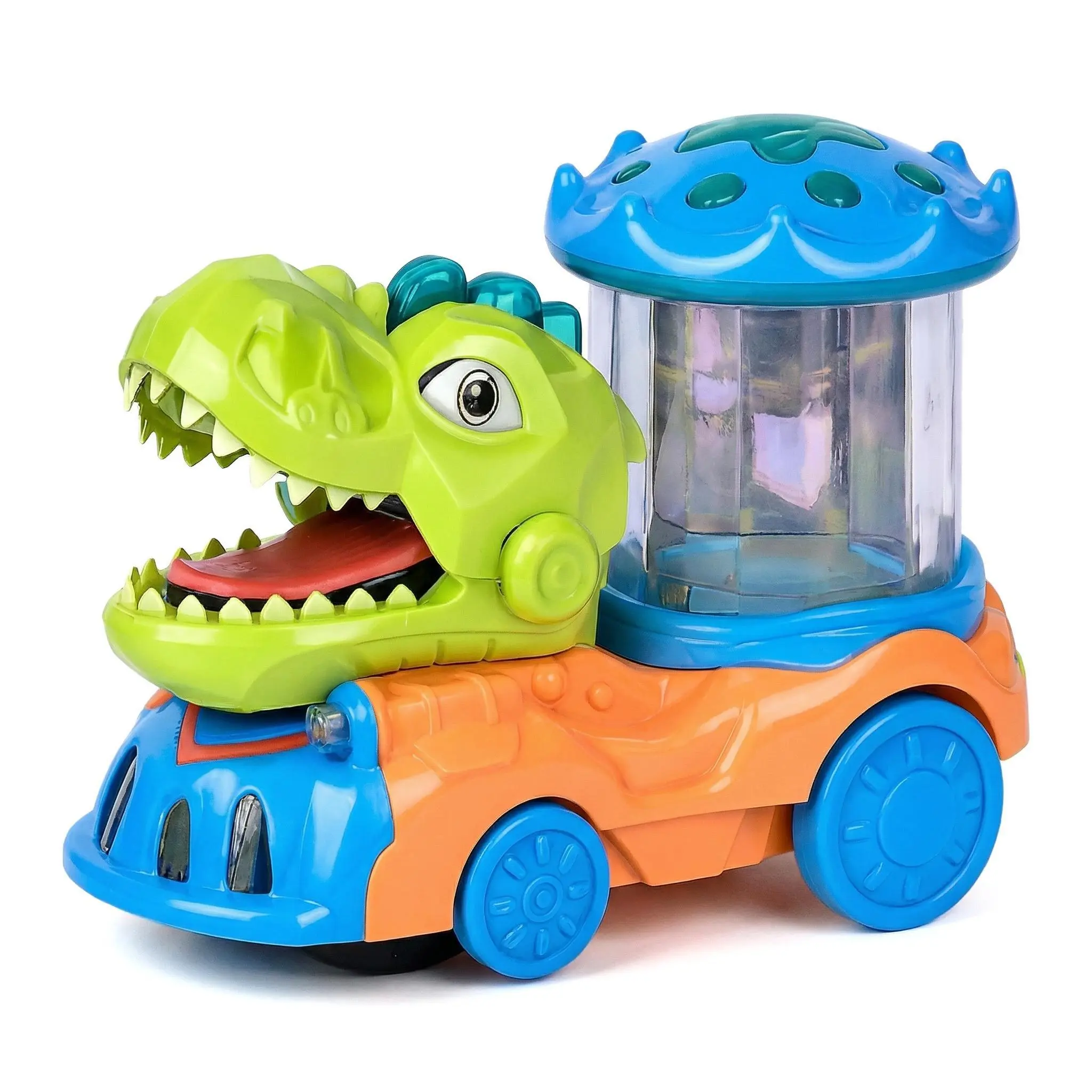 Wingtop Electric Crocodile Toy Car - Obstacle Avoidance, Automatic Steering, Rotating Lights, Chomping Mouth, Interactive Toy for 3+ and 6-8 Years Kids