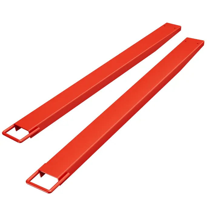 Hosslly Heavy Duty Q345B Steel Fork Extensions (1 Pair) - 60in Length, Curved Front, Fits 4.5-5in Wide Tines, 4600lb Capacity, Load Extension for Pallet Handling & Forklifts