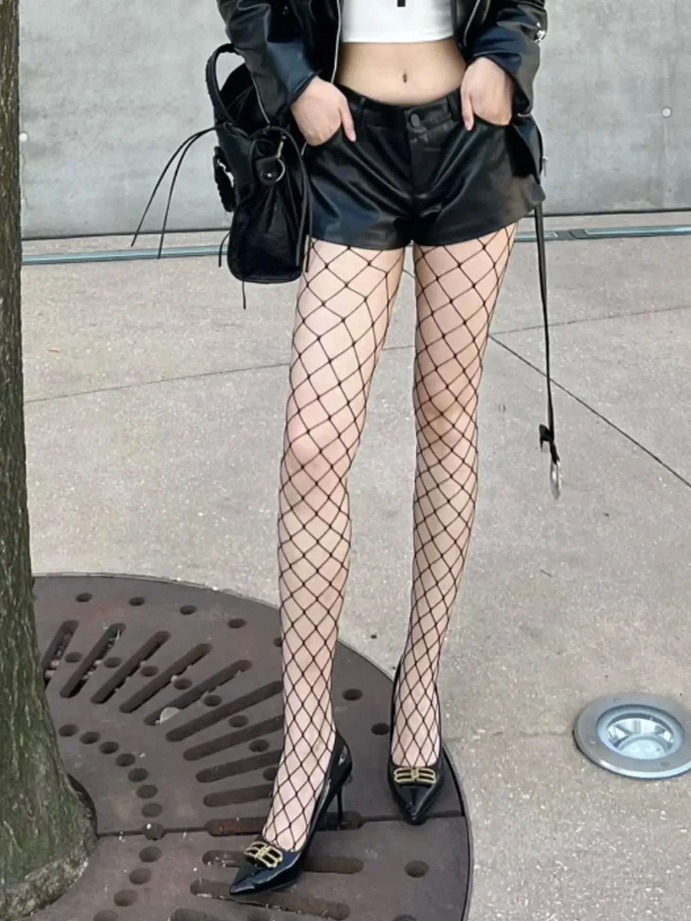 Women's Sexy Fishnet Stockings, Plaid Pattern, Hollow Out Design, Perfect for Dates and Parties, All Seasons Wear