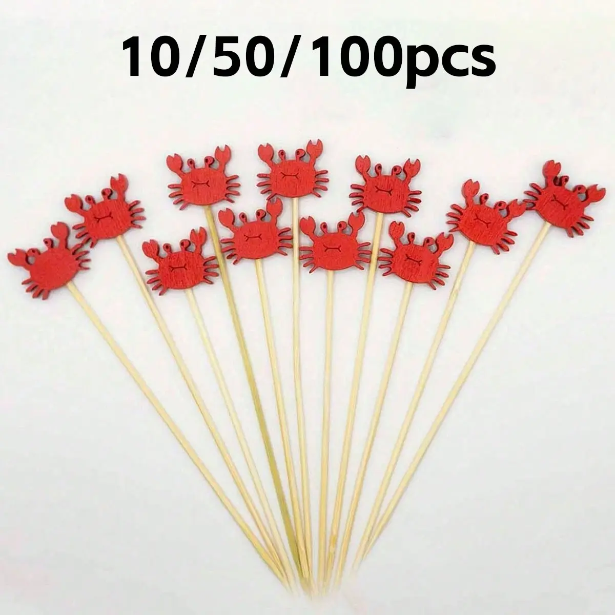 Crayfish-Shaped Fruit Decorative Skewers, Lobster Cocktail Picks, Seafood Party Supplies, Bamboo Theme Skewers, Sushi, Sandwich, Burger Skewers