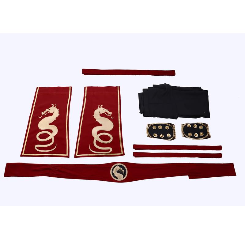 Mortal Kombat Liu Kang Costume - Official Replica Outfit for Cosplay & Halloween Red Menswear Stylish Beige Fashion Plain