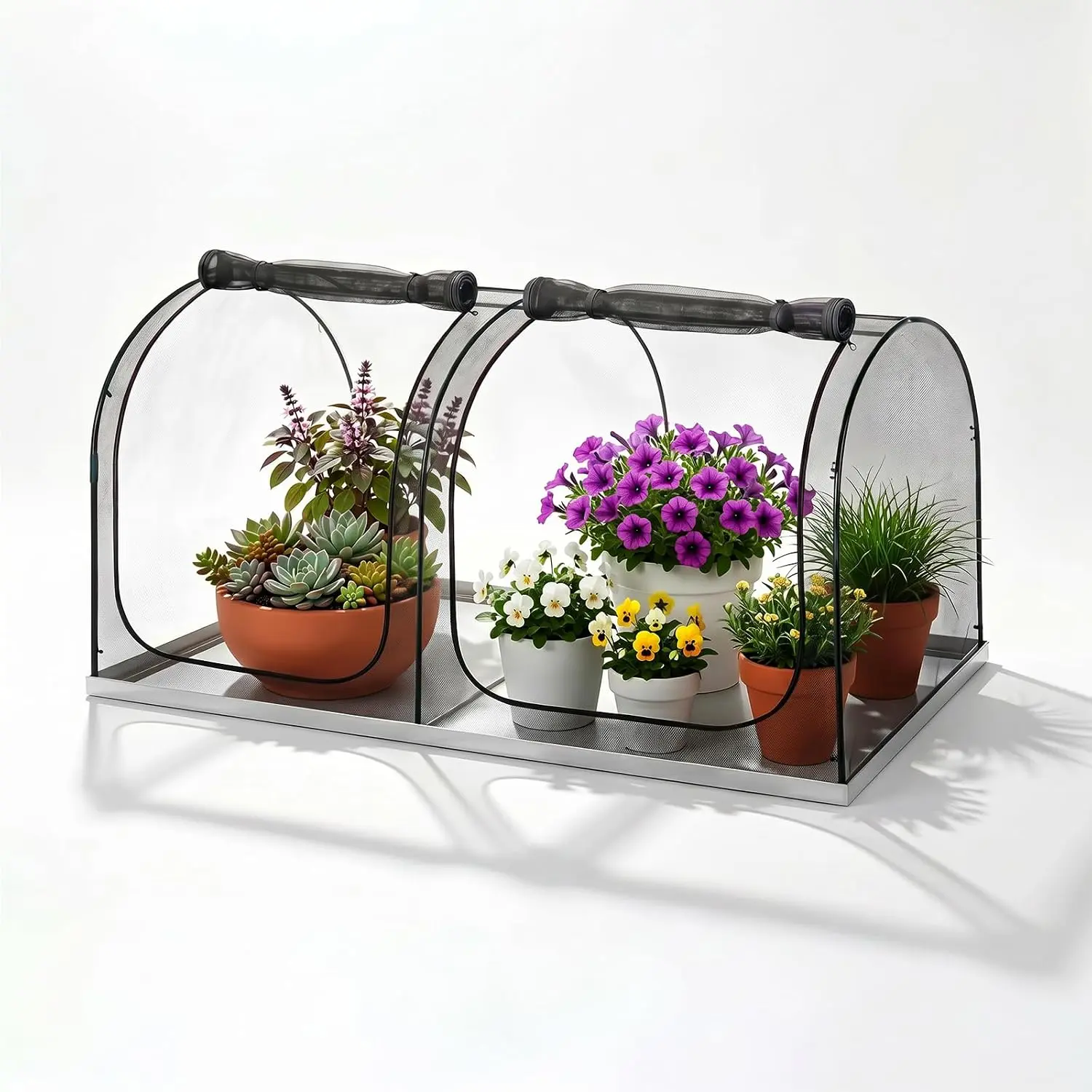 Crop Cage for Garden, 8.4x4x4FT Large Tunnel Plant Protection Tent with Zippered Doors for Garden Raised Bed Cover with Frame, Ground Stakes for Garden, Yard, Plant Netting Cover for Vegetables Fruits