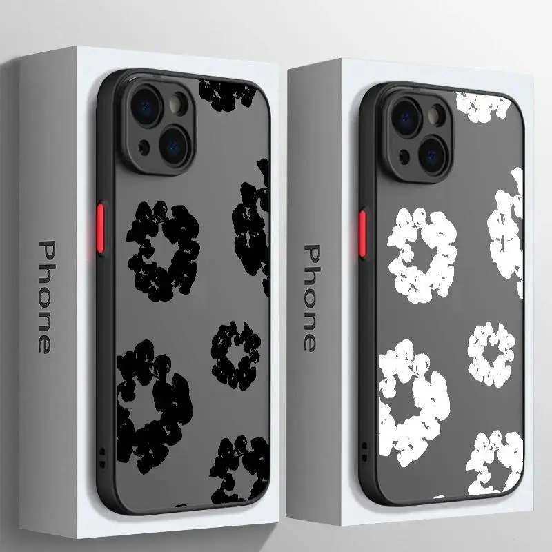 Elegant Simple Soft Silicone Anti-drop Phone Case with Floral Print for IPhone 11 12 13 14 15 16 17 Pro Max Plus Air Samsung Galaxy S21 S22 S23 S24 S25 S26 ULTRA FE Plus A Model Series Cute Christmas Gift for Girlfriend