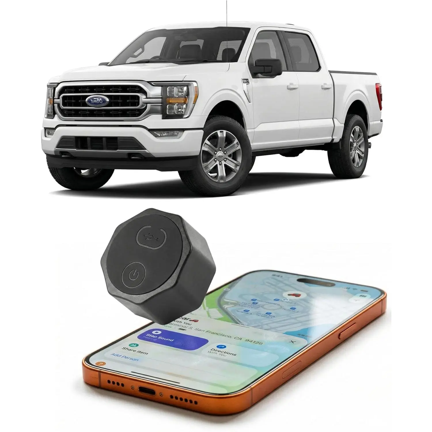 Air Tracker Tag Hidden Ultra Magnetic Finder for Vehicles,| No Monthly Fee| 5-Year Battery| Works with Apple Find My (iOS Only), for Car, Truck, Motorcycle, Equipment Single Black