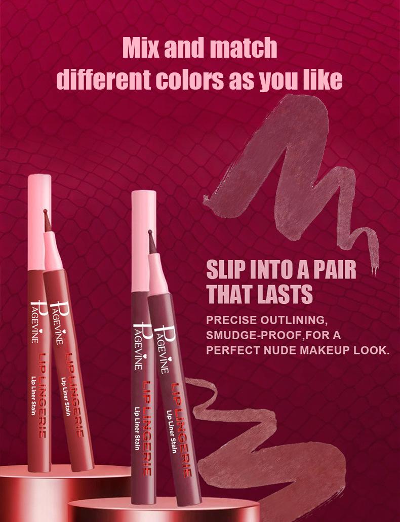 Waterproof Lip Liner Stain Long Lasting Smudgeproof Nude Lip Pencil Precise Contour All Day Wear Transfer Proof Beige Tan