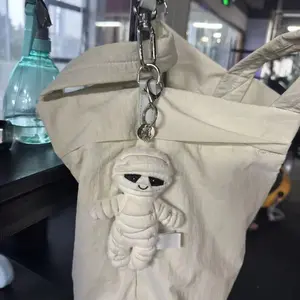 Halloween Plush Skull Person, Mummy Keychain, Small Ghost Skull Monster Keyring, Backpack Charm, Cute Halloween Accessories, Keychain Charms