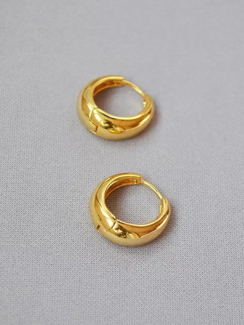 5 Pairs Vintage Elegant High-End Simple Fashion Metal Texture Geometric Design Women's Daily Commute Earrings Set, Stylish Ear Cuffs