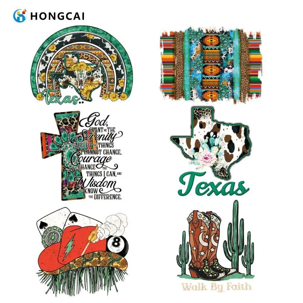 6Pcs Western-style denim iron-on patches. Stretchable, washable and durable. Easy to apply for clothes, bags and luggage.
