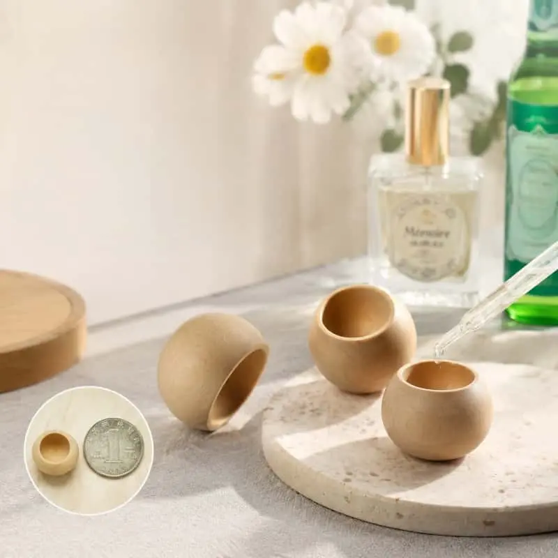 5-Piece Essential Oil Diffusers, Multi-Functional Beech Wood Scent Dispenser, Car Office Home Bedroom Decor, Solid Form, Harvested in China