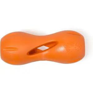 WEST PAW Qwizl Durable Zogoflex Dog Puzzle Toy for Mental Stimulation, and Enrichment - Treat Dispensing for Bully Sticks and Dental Sticks - Dishwasher Safe - Made in USA - Large - Tangerine
