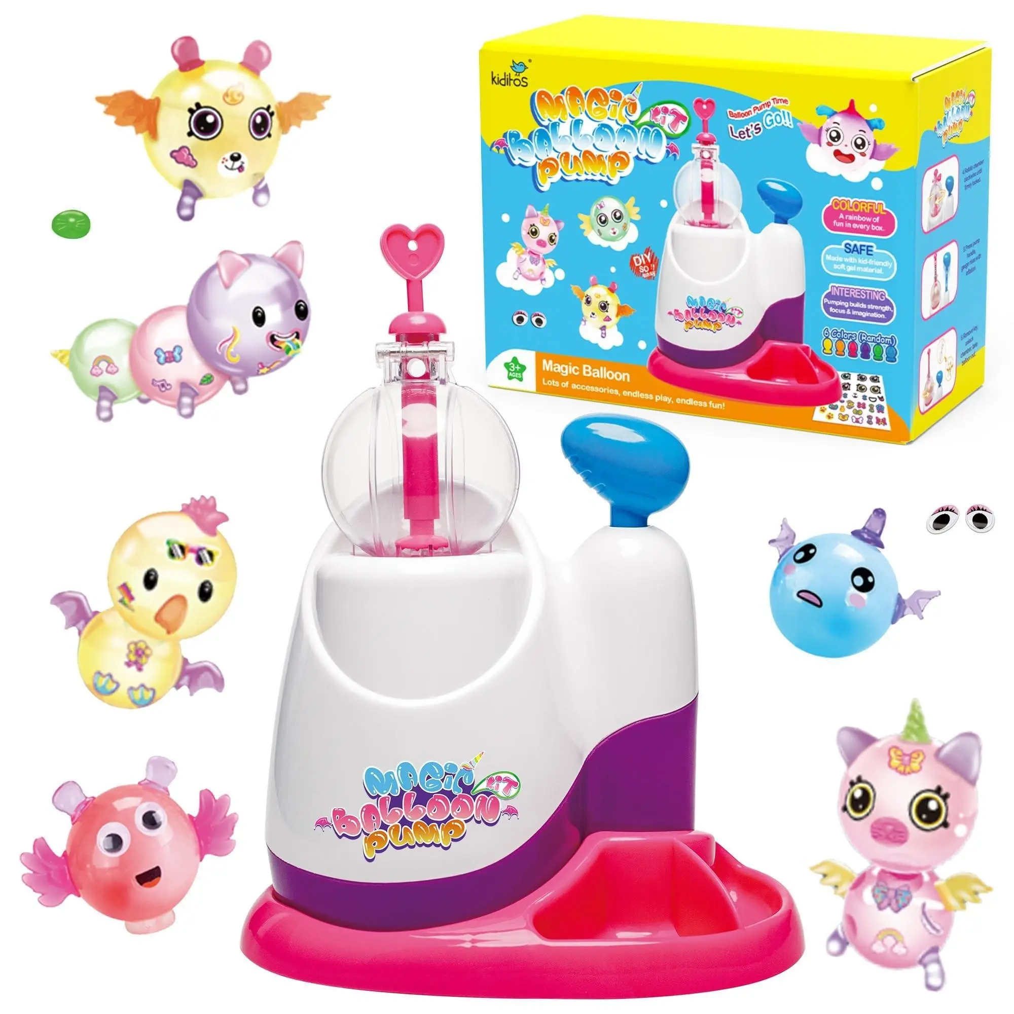 Magic Bubble Pop Sticker Toy Set, Safe, Colorful, DIY Cartoon Magic Wind, Kids Manual Making, Parent-Child Interaction Holiday Gift, Interesting, Suitable for Ages 3+, Accessories