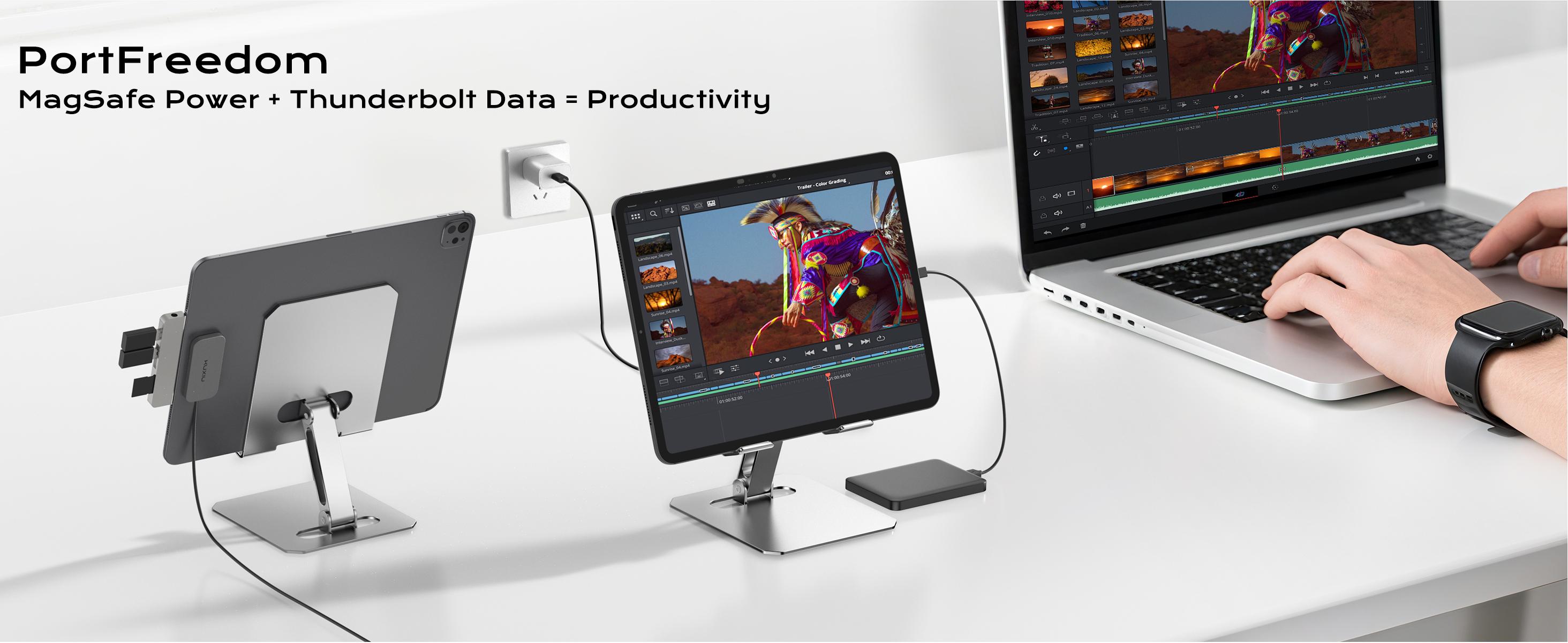 KUXIU Magnetic Smart Connector Charger for iPad Pro M4 11''/13'' 2024,Portable Fast Charging For iPad Pro 12.9'' 3rd/4th/5th/6th Gen,iPad Air 11''/13'' M2/M3,10.9''