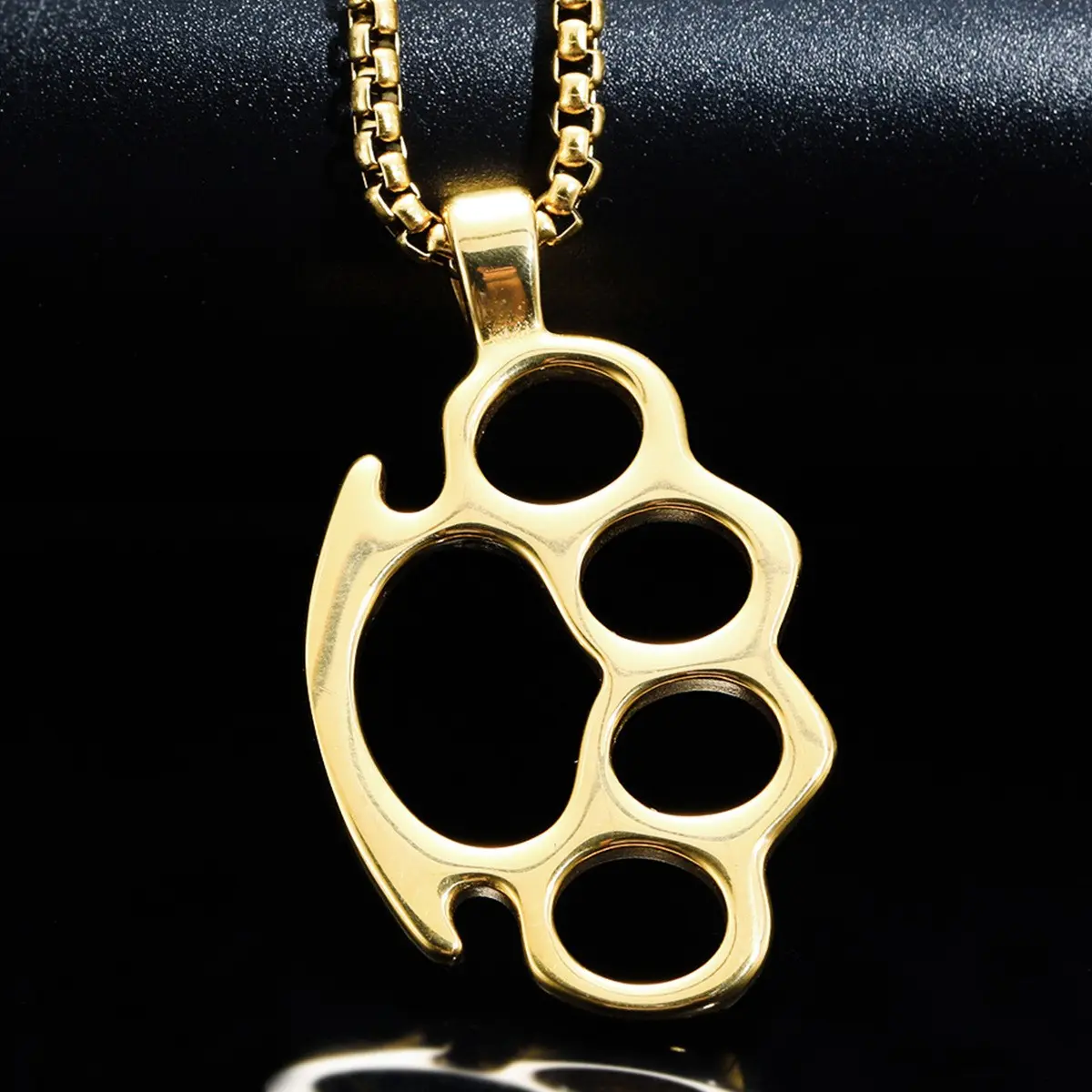 Trendy Fitness Knuckle Pendant, Simple Stainless Steel Necklace, New Street Style Punk Jewelry, Vintage Chain, 1pcs Fashion Accessory