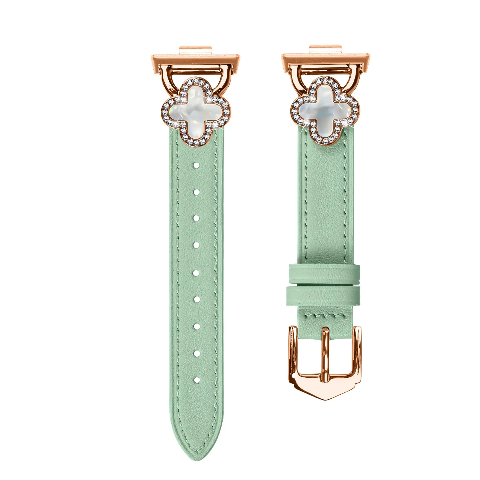 Four-Leaf Clover Pointed Tail Fashion Watch Strap Suit for Huawei Watch Fit3/Fit4/4Pro, Replacement Wristband, No Watch Face