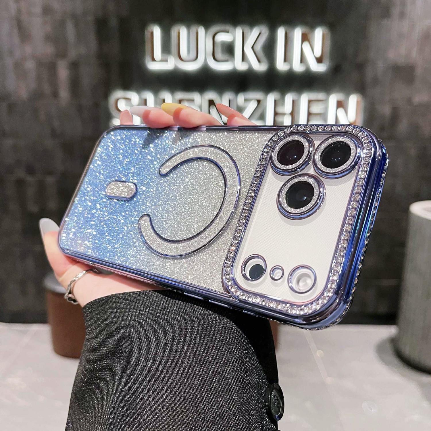 OREKROY Luxury Bling Glitter Case for iPhone 17 Pro Max, 17 Air, 17 Pro, 16, 15, 14, 13, 12 Pro Max – MagSafe Compatible, Sparkle Rhinestone Diamond Protective Case, Shockproof, Camera Lens Protector, Premium Plating, Perfect for Women & Girls