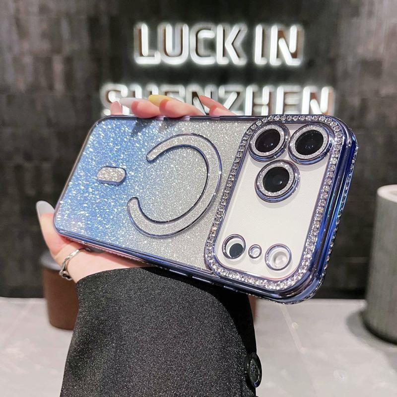 OREKROY Luxury Bling Glitter Case for iPhone 17 Pro Max, 17 Air, 17 Pro, 16, 15, 14, 13, 12 Pro Max – MagSafe Compatible, Sparkle Rhinestone Diamond Protective Case, Shockproof, Camera Lens Protector, Premium Plating, Perfect for Women & Girls OREKROY Luxury Bling Glitter Case for iPhone 17 Pro Max, 17 Air, 17 Pro, 16, 15, 14, 13, 12 Pro Max – MagSafe Compatible, Sparkle Rhinestone Diamond Protective Case, Shockproof, Camera Lens Protector, Premium Plating, Perfect for Women & Girls