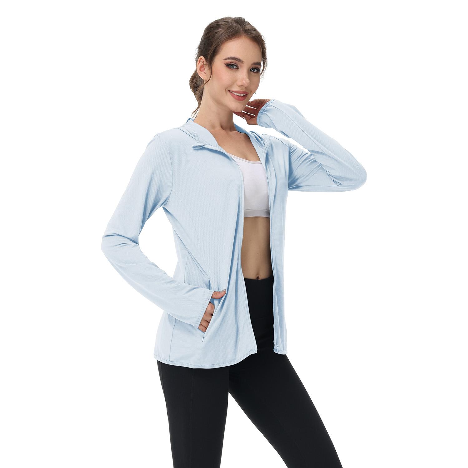 Women's Lightweight Long-Sleeved Sunscreen Hoodie Jacket - Full-Range Large Elastic, Breathable, Cool - Suitable for Hiking, Fishing - Multiple Color Options