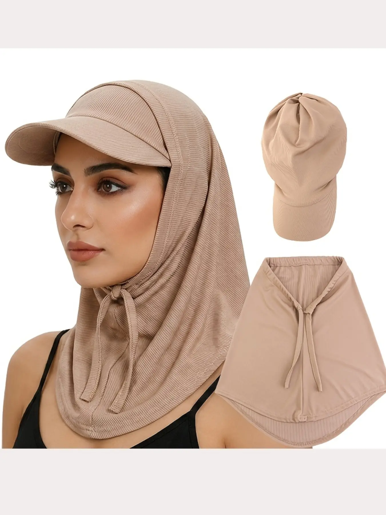 Cycling Sun Protection Set, Threaded Hat + Scarf Combo, UV Protective Neck Cover, Essential Outdoor Cycling Shade Gear