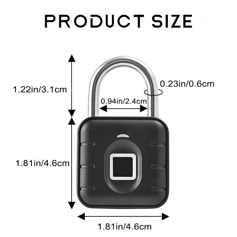 Fingerprint Padlock, Locker Lock, Keyless  Padlock Outdoor Fingerprint Lock Combination Gate Locks for Gym Storage - Black Waterproof ,Door Lock with BLE