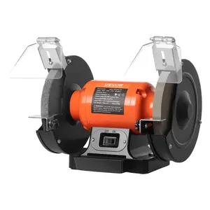 VEVOR Bench Grinder, 8-inch Single Speed Bench Grinder, 3450RPM High-Speed Table Grinders with 550W 4.5A Induction Motor, 36/60-Grit Grinding Wheel Adjustable Eye Shield for Fast Sharpening Grinding