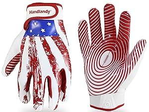 AGS HANDLANDY Youth Football Gloves, Kids Sticky Receiver Gloves,Super Grip Football Glove Best Gift for Boys,Girls
