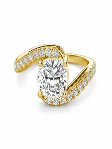 Daisini Women's Zircon Twist Band Ring, Large Stone Pavé Ring, Elegant Marble Pattern, Perfect Engagement Proposal Gift