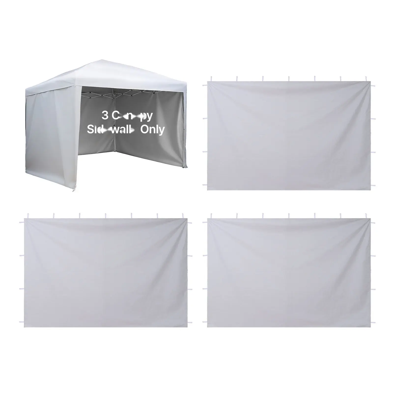 Canopy Sidewalls For 10 X 10 Ft Pop Up Canopy Tent, Waterproof And UV-Resistant Material, Weatherproof Outdoor Event Shelter For Tents, Vendor Booths And Camping, White, Includes 3 Sidewalls