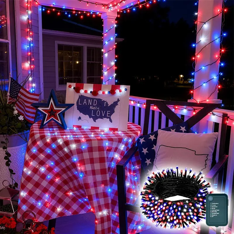 1pc Battery box LED American Flag star flashing lights, Battery Powered (Battery Not included), Fourth Of July Decorations, Memorial Day Decorations, For Independence Day, National Day, Christmas Day, New Year'S Party, Garden, Yard Decorations Outside