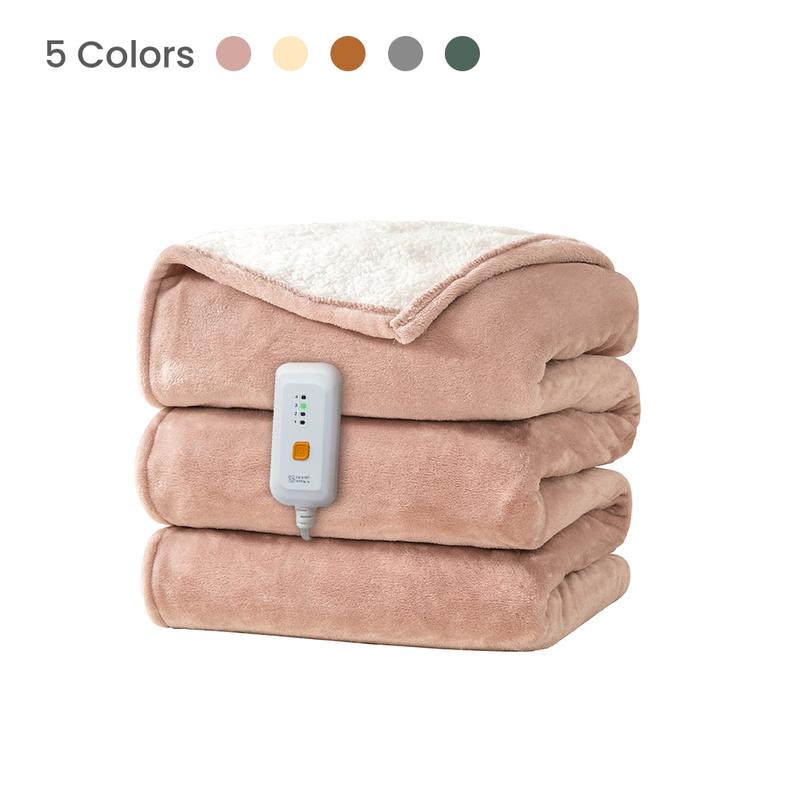Electric Throw Blanket, 4-level Temperature & 3-hour Automatic Shut-off Function Heated Blanket, Cozy Warm Heated Blanket for Home Office Travel Heating Blanket