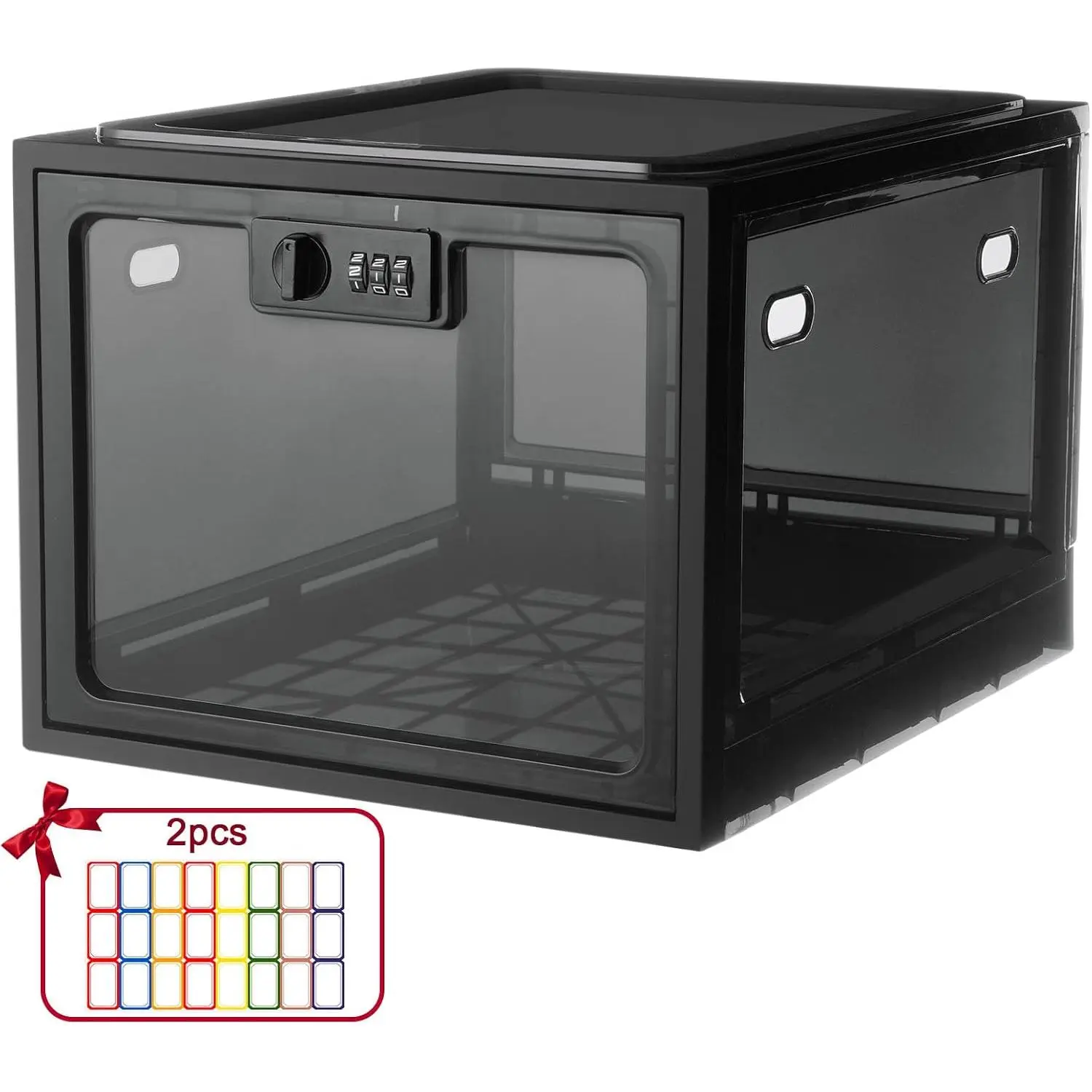 Combination Lock Boxes for Personal Items, Lockable Storage Box for Office Locker/School//Snacks/Phone Jail// (1 Pack/Black)