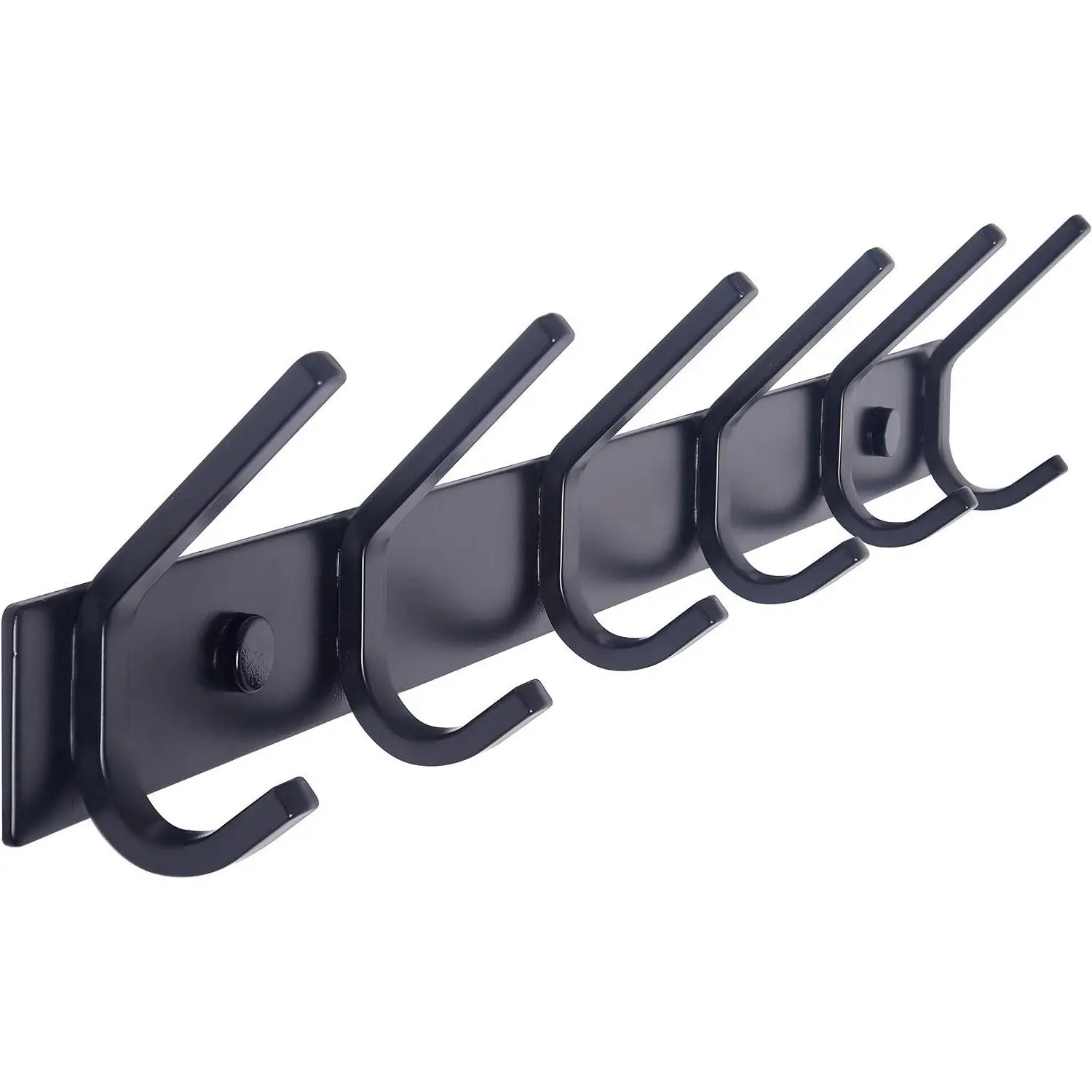 Wall Mounted Coat Rack with 6 Double Hooks, Heavy Duty Metal Hook Rail for Hanging Coats, Purses, Clothes, Jackets, Backpacks, Entryway, Black, 17-1/8 InchGift