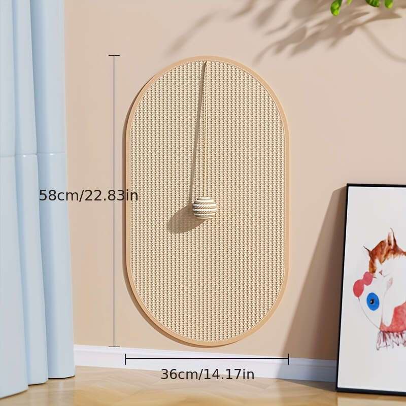 Cat Scratching Pad, 1 Count Wall Mounted Cat Scratcher, Cat Scratching Board, Pet Supplies for Indoor Cat, Cat Furniture, Cat Accessories
