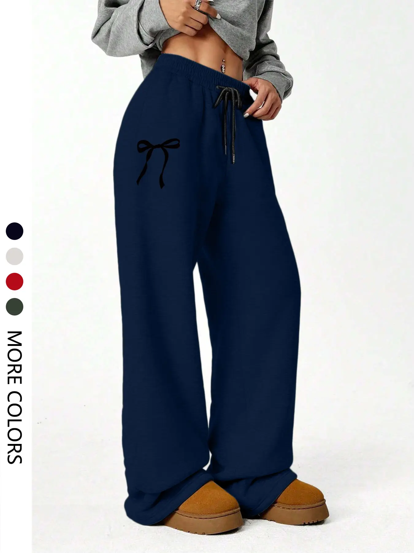 Women's Casual Loose-Fit Baggy Long Pants, Butterfly Print, Daily Wear, Fashionable and Versatile, Suitable for Home and Outdoor Activities