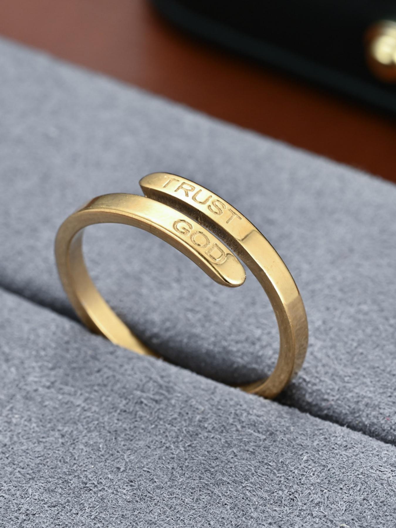 Letter Engraved Stainless Steel Ring, Fashion Jewelry for Party, Daily Clothing Decor, Trendy All-match & Exquisite Jewelry for Birthday Gift, Wedding Promise Rings, Personalized Jewelry