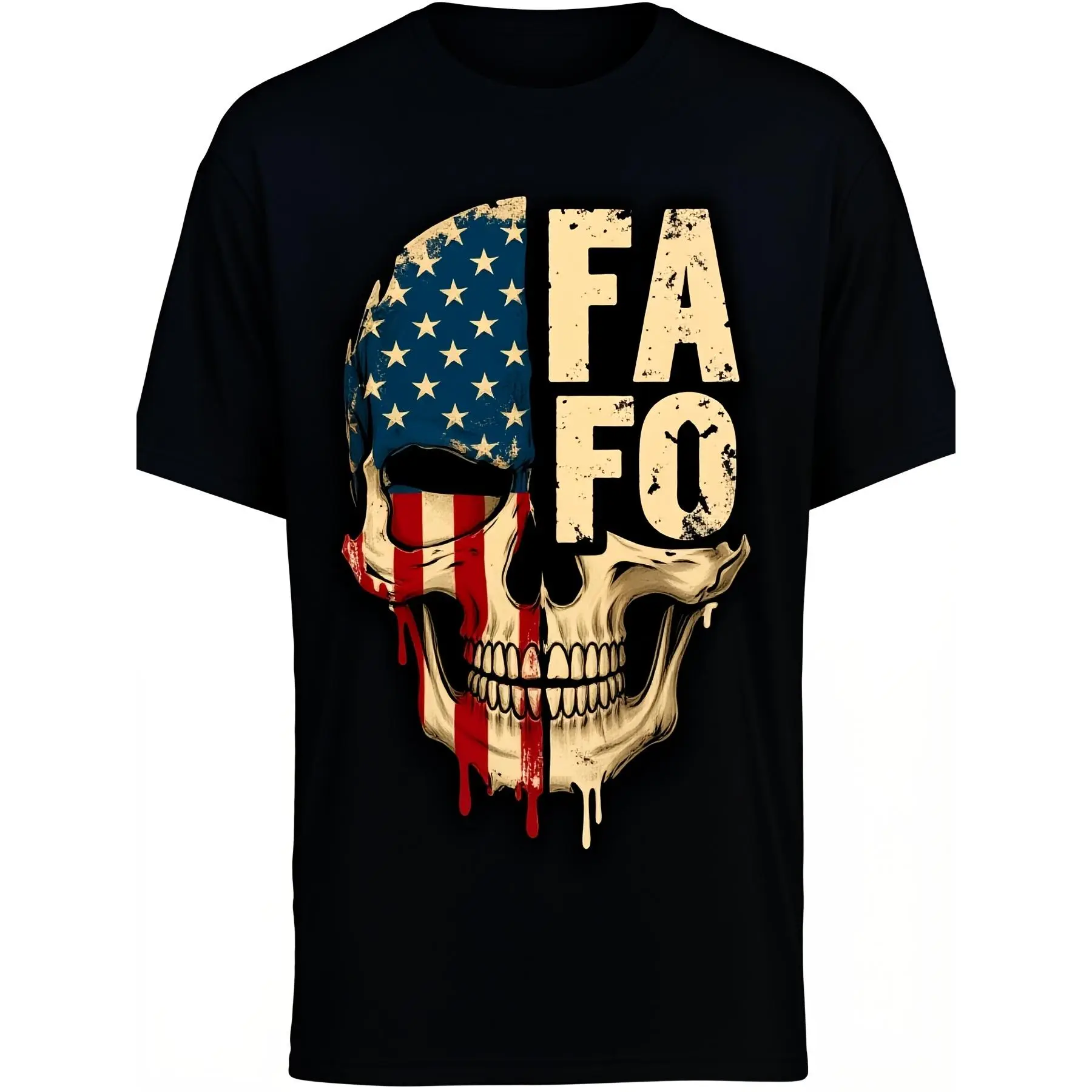 FAFO Skull T ShirtSame Style for Men and Unisex 2026 Summer Shortsleeved Printed Tshirt Pure 4Retro Casual Short-sleeved T-shirt with a Round Neck and Printed Pattern Suitable for Daily Commuting Cotton graphic tee trendy streetwear
