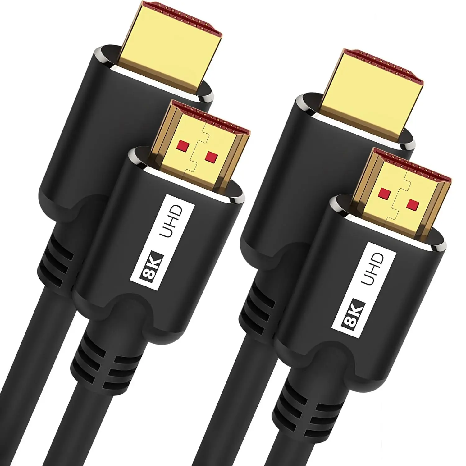 8K HDMI Cable 1.5FT/0.5m 2Pack, High Speed 48Gbps HD Shielded Cord, Supports 8K@60Hz, 4K@120Hz in-Wall CL3 Rated HDMI 2.1 Cord, Compatible with Roku TV/Laptop/PC/HDTV and More,Protective,Case,Splitter,for Dual Monitors,,AirPods,Multi-Function Cleaning Kit