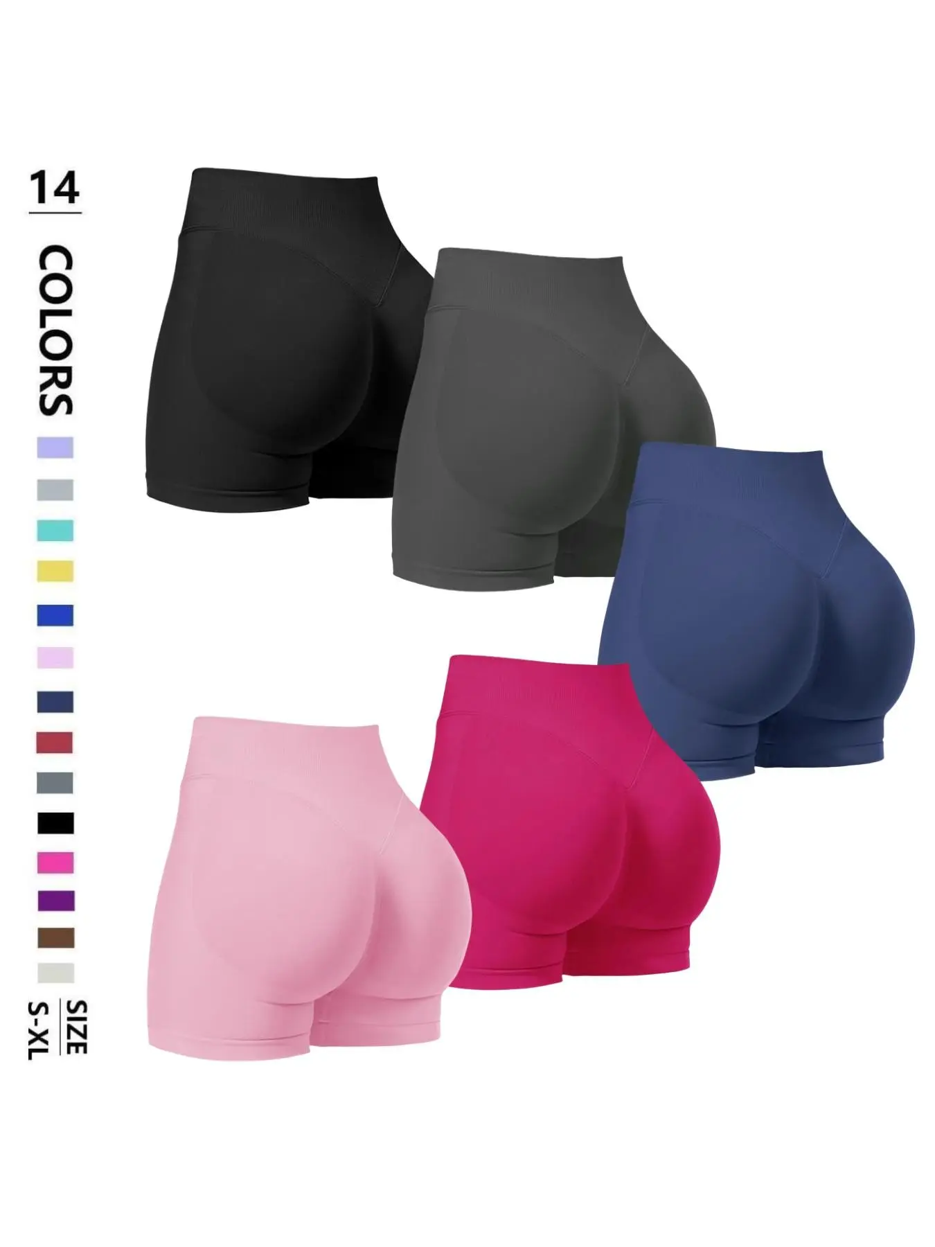 Women's workout shorts, seamless biker shorts, yoga shorts, high stretch shaping shorts, tummy control activewear, butt lifting design, breathable soft fabric, slim fit sportswear, perfect for gym, running, yoga, outdoor, daily wear, summer, all seasons