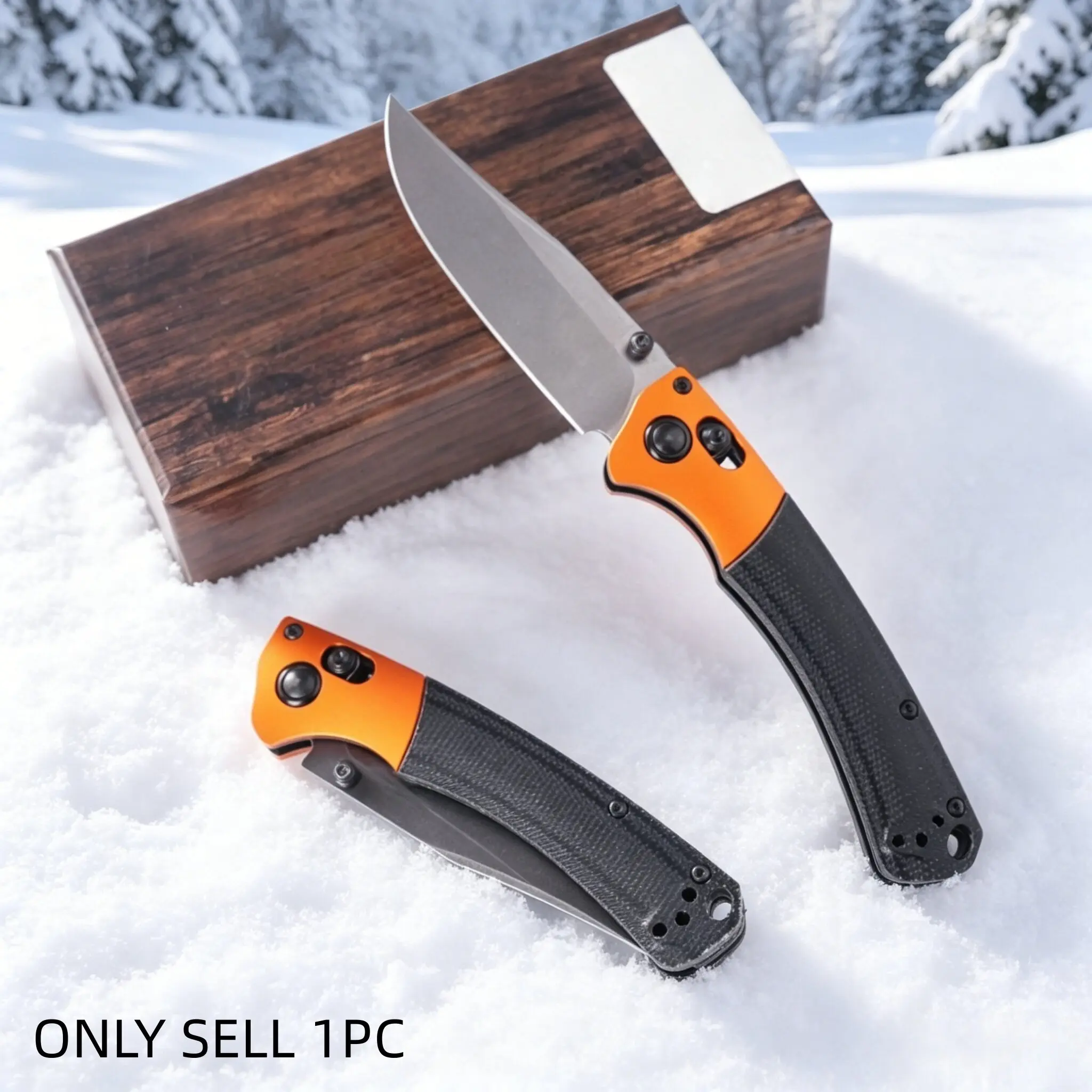 1pc 15085 Folding Knife, Multi-Functional Pocket Knife, Fashion Design, Kitchen Tool, Durable Daily Use, Fruit Knife, Camping Hiking Companion, Men's Gift