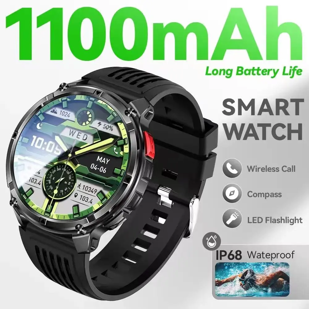 Ht33 Smart Watch, Bluetooth-compatible Calling, Fitness Tracker, Multiple Sports Modes, Sleep Heart Rate Monitor, Waterproof, Android & iOS Compatible