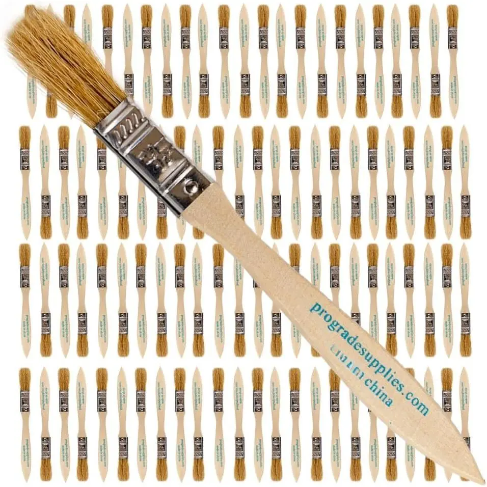 0.5" Chip Brushes, Disposable  Brushes, for , 96 Pack |  bristle,  handle | Bulk Pack | For Stain & Coatings | Cabinets, Furniture, Fences