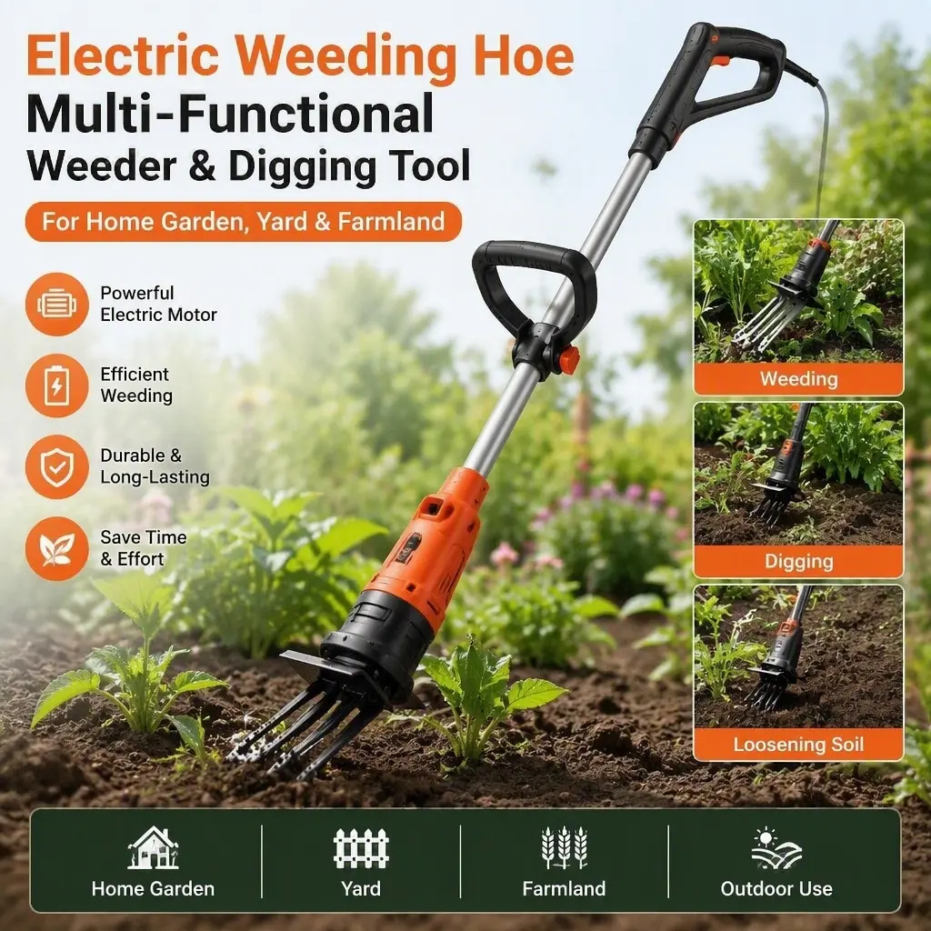 Electric Weeding Hoe, Multi‑Functional Weeder & Digging Tool for Home Garden, Yard and Farmland