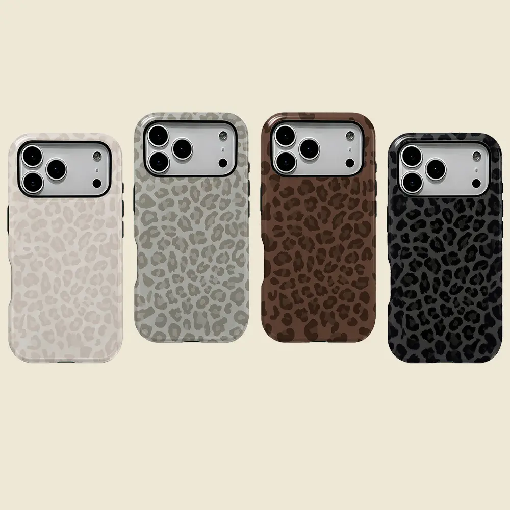 Leopard Cheetah iPhone Case for 11 12 13 14 15 16 17 Pro Max Tough Case, Aesthetic Design Phone case, Gift