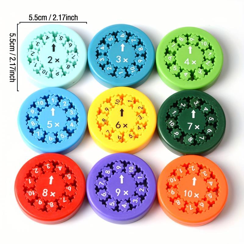 Math Spinner, 9 Counts/18pcs Interactive Math Spinner, Fun Learning Tool for Addition, Subtraction, Multiplication and Division, School Supplies, Math Learning Tools