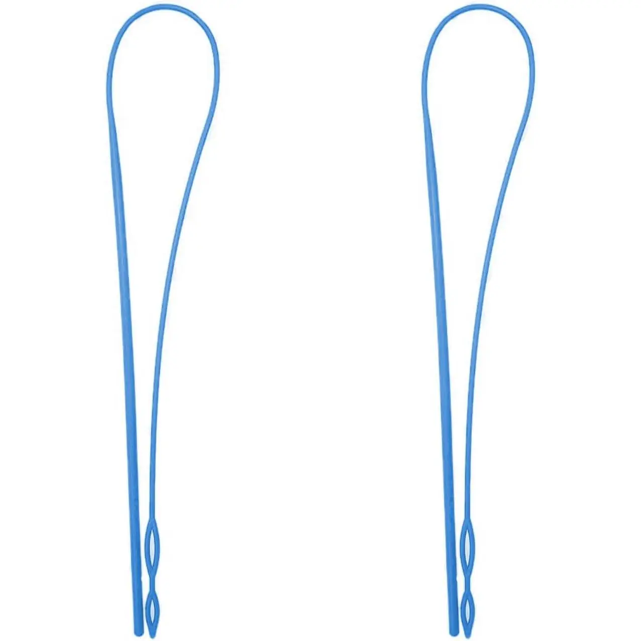 2 count Plastic Flexible Drawstring Threader,58.2cm/23in Hoodie String Threader Drawstring  Quick & Easy Drawstring Threader Tool for Sweatpants,Jackets,Swim Trunks,Shorts(Blue)