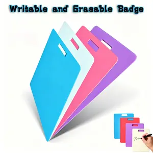 4 Piece Erasable Badge Sticky Notes, Reusable Silicone Memo Pad, Durable Writing Surface, Office Supplies, Ideal for Office & Home Use