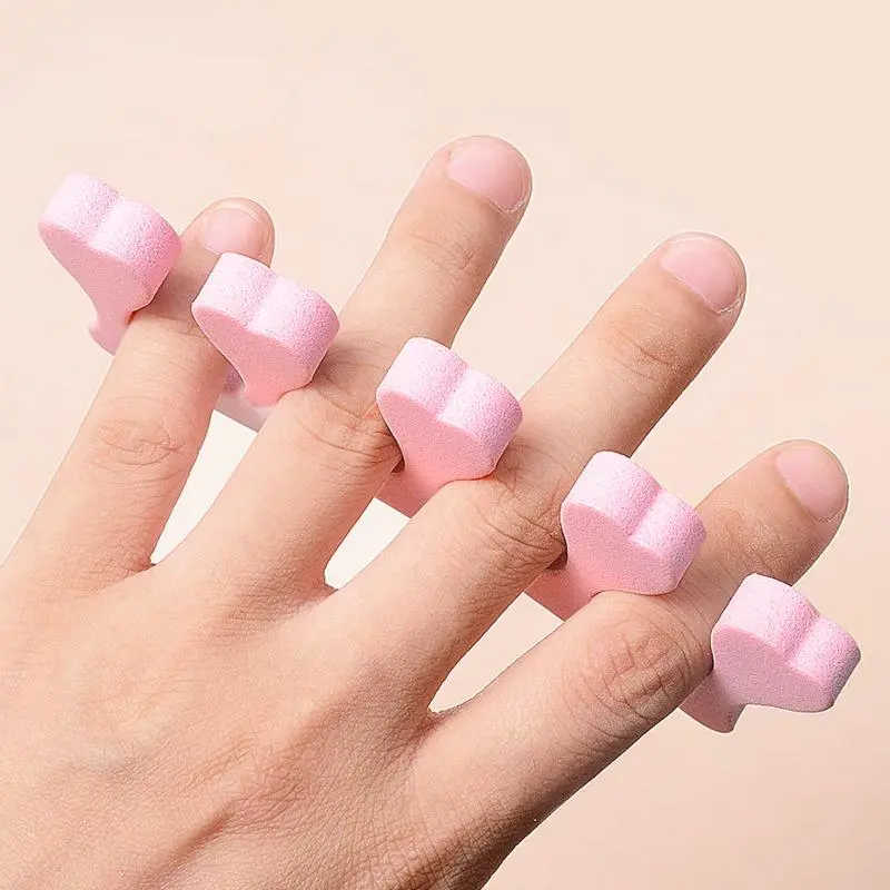 2 Pcs Soft Foam Pink Toe Finger Sponge Separators, Dividers for Nail Art Manicure Pedicure Tools